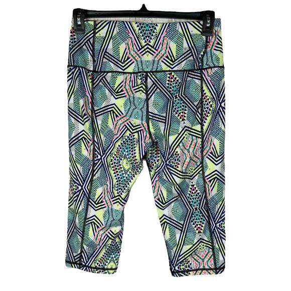 Victoria's Secret VSX Sport Large Knockout Crop Leggings Geometric H-Rise Pocket - Picture 2 of 5